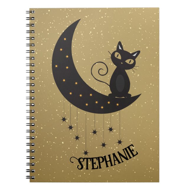 Cuaderno Crescent Moon Y Black Cat Gold Notebook (Frente)