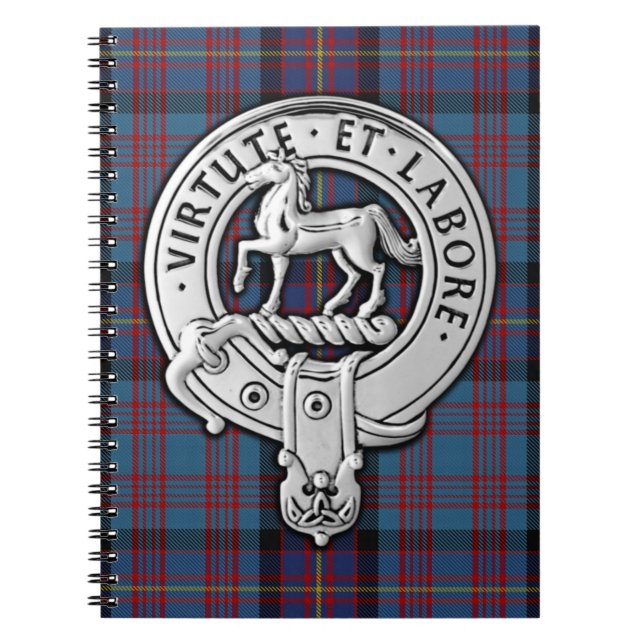 Cuaderno Crest de Clan Cochrane y Tartán Azul (Frente)