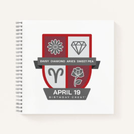 Cuaderno Crest de cumpleaños de Aries™ para 1-19 de abril