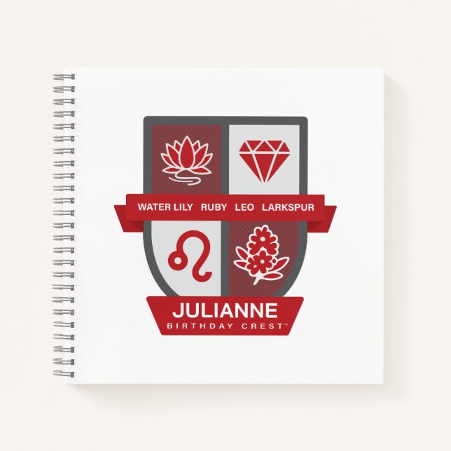 Cuaderno Crest™ de cumpleaños de Leo para julio 23-31 (Anverso)