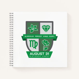 Cuaderno Crest de cumpleaños de Virgo™ para 23-31 de agosto