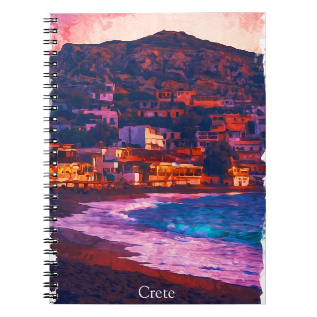 Cuaderno Creta Grecia Pintado de acuarela de la isla griega (Frente)
