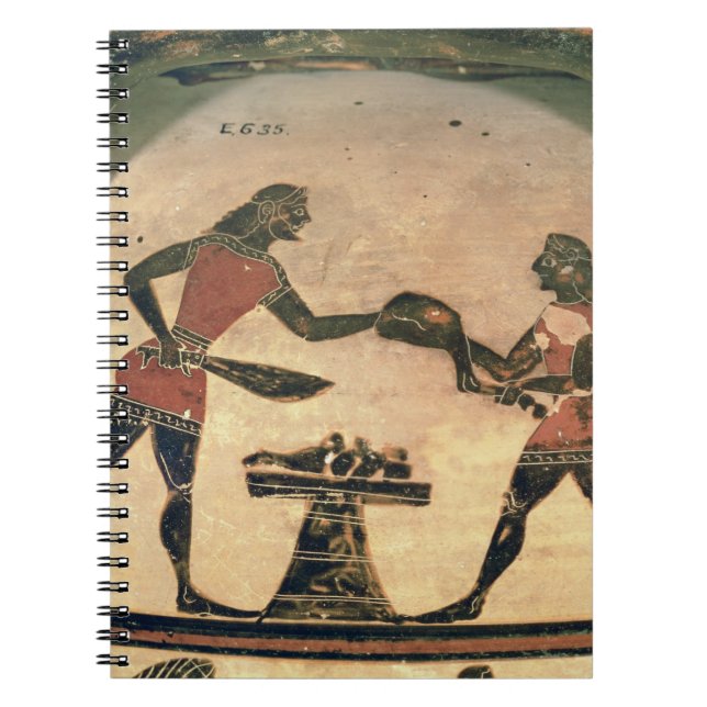 Cuaderno Criados que preparan la comida para un simposio, (Frente)