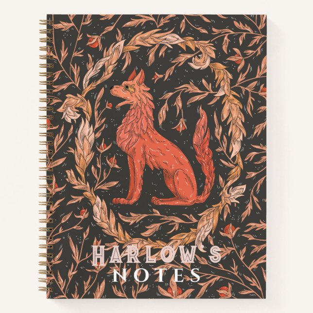 Cuaderno Criatura Mítica Parecida a Lobo/Zorro Rojo (Anverso)