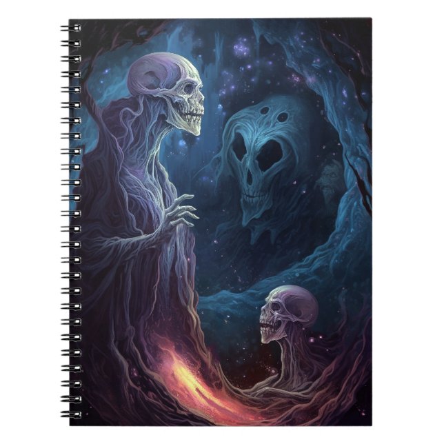 Cuaderno Criaturas de esqueleto sin muerte arte de terror (Frente)