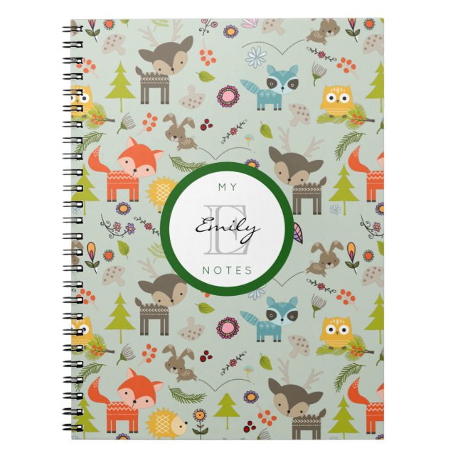 Cuaderno Criaturas de los bosques tropicales, patrón animal (Frente)
