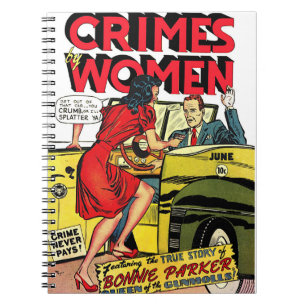 Cuaderno Crímenes De Women_Bonnie Parker Historietas Vintag
