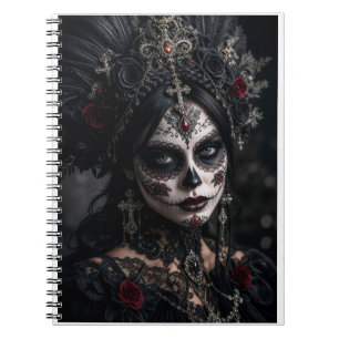 Cuaderno Crimson gótico Calavera – Rosa negra