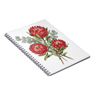 Cuaderno Crimson Protea Bouquet Watercolor