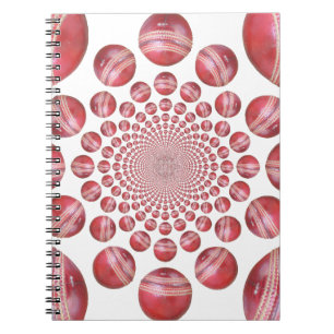 Cuaderno Crimson Vortex: bello arte de una pelota de críque