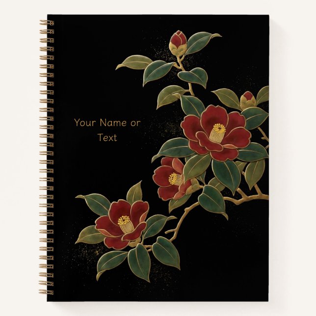 Cuaderno Crimson Winter: The Maki-e Style Tsubaki & Gold (Anverso)