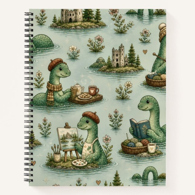 Cuaderno Criptídeos Acogedores Nessie Monstruo del Lago Nes (Anverso)