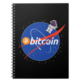 Cuaderno Cripto espacial de moda de Bitcoin Astronauta