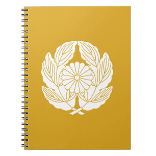 Cuaderno crisantemo abrazado hoja crisantemo