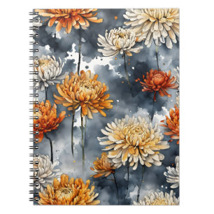 Cuaderno Crisantemo - Flores de acuarela