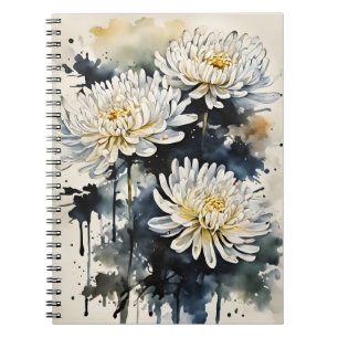 Cuaderno Crisantemo - Flores de acuarela