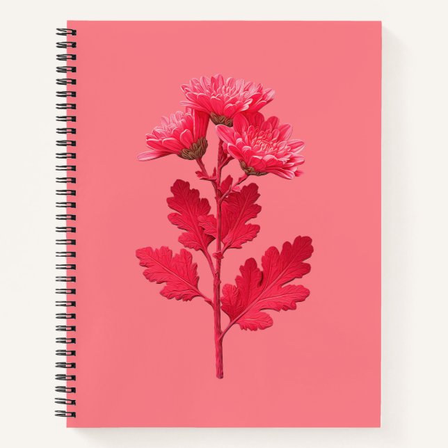 Cuaderno Crisantemo Rosa  (Anverso)