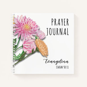 Cuaderno Crisantemos Nombre Personalizado Floral Oración Cr