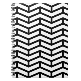 Cuaderno Crisp Sharp Flechas opuestas Chevron Blanco Negro