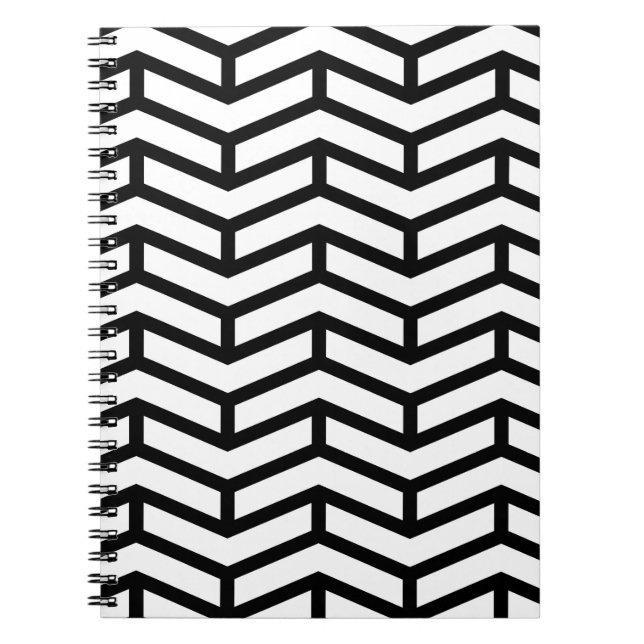 Cuaderno Crisp Sharp Flechas opuestas Chevron Blanco Negro (Frente)