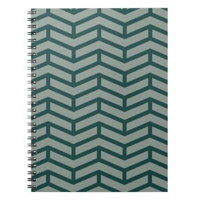 Cuaderno Crisp Sharp Flechas opuestas Chevron Two Tone Gree (Frente)
