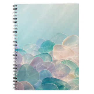 Cuaderno Cristal de Mar Pastel Aqua Estética Costera Espira