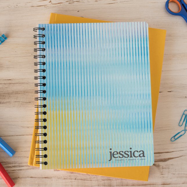 Cuaderno Cristal Prismático Amarillo Azul Tipografía Modern (Subido por el creador)