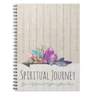Cuaderno Cristales Bohemios Rústicos y Acuarela de Madera c
