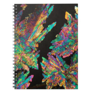 Cuaderno Cristales de Diclofenac debajo del microscopio