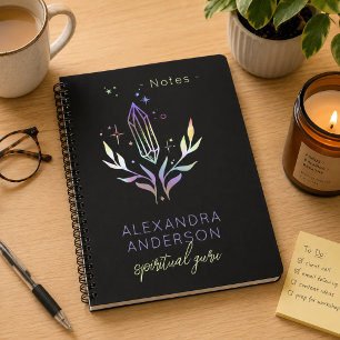 Cuaderno Cristales Espirituales Holográficos Místicos Negro