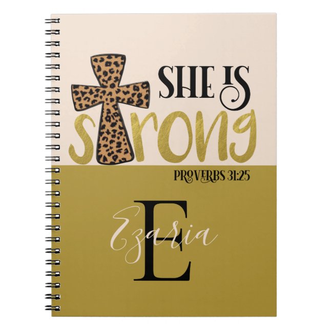 Cuaderno Cristiana Personalizada Es Proverbios Fuertes 31 (Frente)