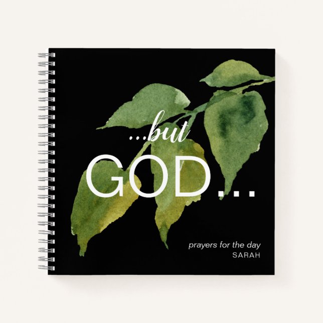 Cuaderno Cristiano pero Dios Foliage Black Prayer Journal (Anverso)