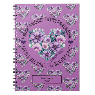Cuaderno Cristiano Personalizado 2 Corintios 5:17 Biblia