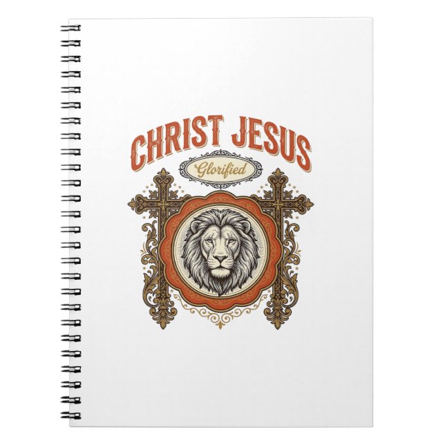 Cuaderno Cristo Jesús Fe Vintage León (Frente)