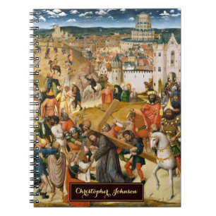 Cuaderno Cristo llevando la cruz Arte antiguo Monograma dor