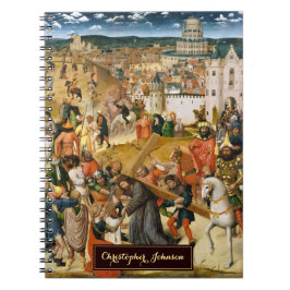 Cuaderno Cristo portando el Monograma de Oro de Arte Vintag