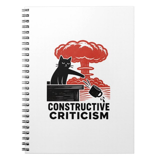Cuaderno Crítica Constructiva de Gato Divertido Meme de Lin (Frente)