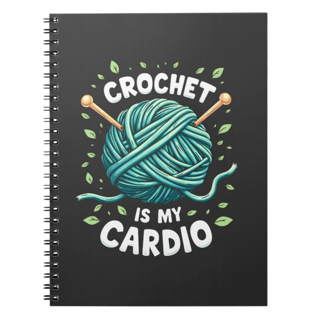 Cuaderno Crochet es mi cardio Hilo de coser Fitness (Frente)