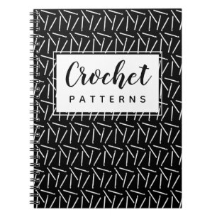 Cuaderno Crochet Hooks Yarn Crafts Pattern Organizar Oscuro