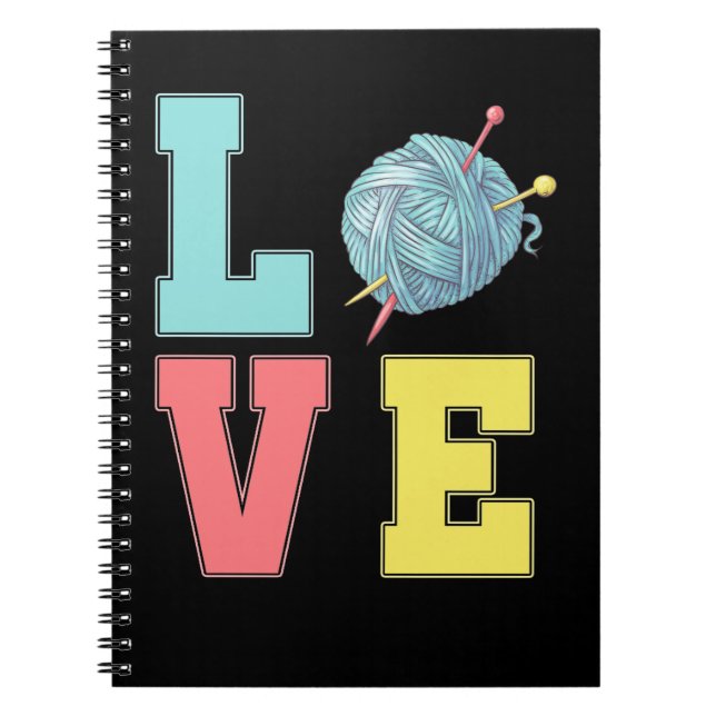 Cuaderno Crochet Love Hobby Crafting Yarn Knitter (Frente)