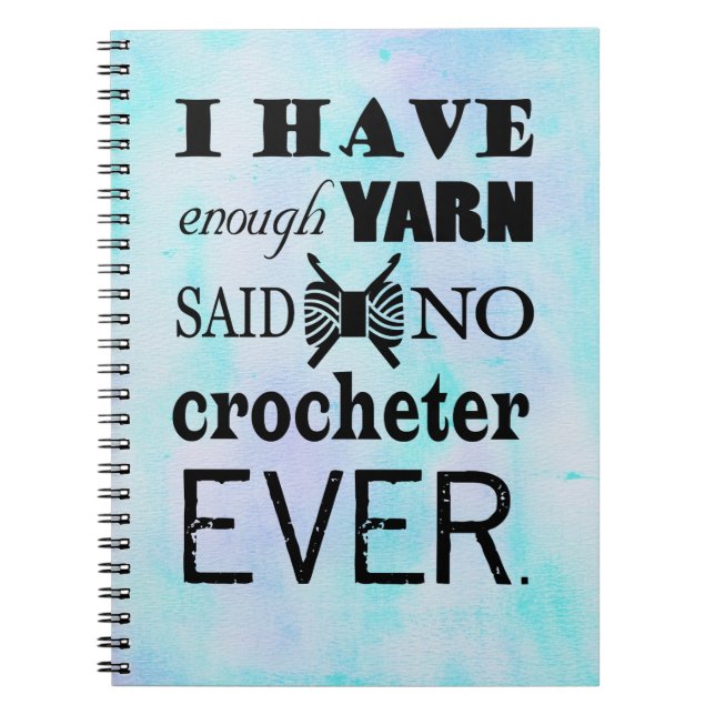 Cuaderno Crochet No Suficiente Yarn Artesanías Acuarela (Frente)