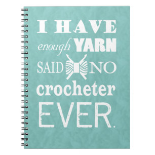 Cuaderno Crochet No Suficiente Yarn Artesanías Oscuras