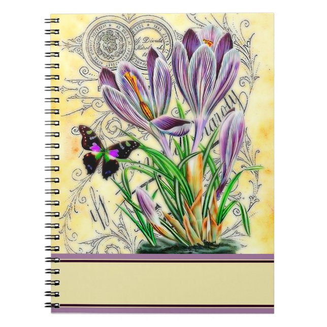 Cuaderno Crocus y mariposa (Frente)