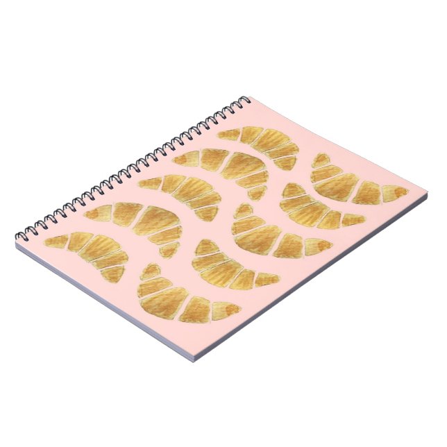 Cuaderno Croissant Rosa Acuarela  (Lado Izquierdo)