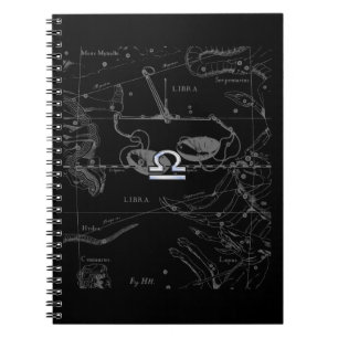 Cuaderno Cromo como el Rótulo Libra Zodiac en Hevelius