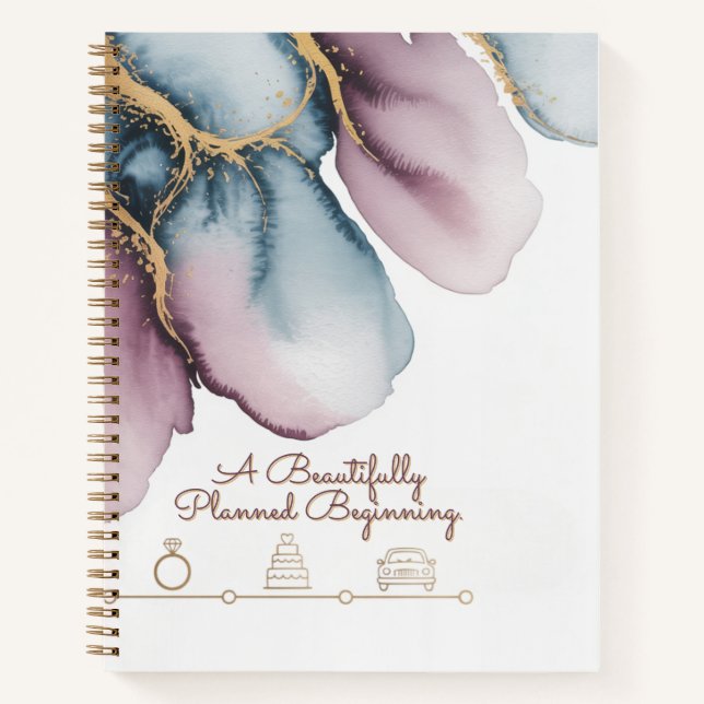 Cuaderno Cronología de Acuarela | Diseño de Boda Artística (Anverso)