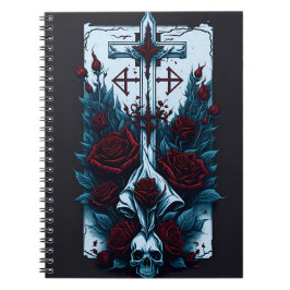 Cuaderno cross tattoo flower 10