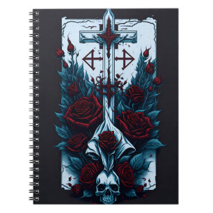 Cuaderno cross tattoo flower 10