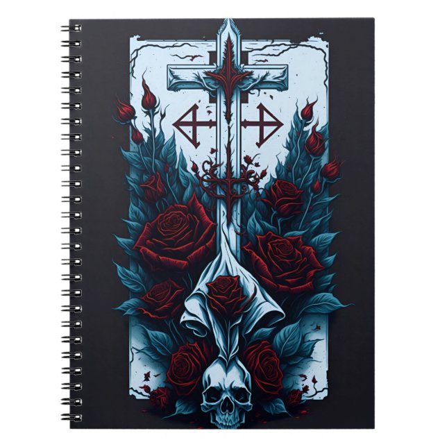 Cuaderno cross tattoo flower 10 (Frente)