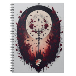 Cuaderno cross tattoo flower 13